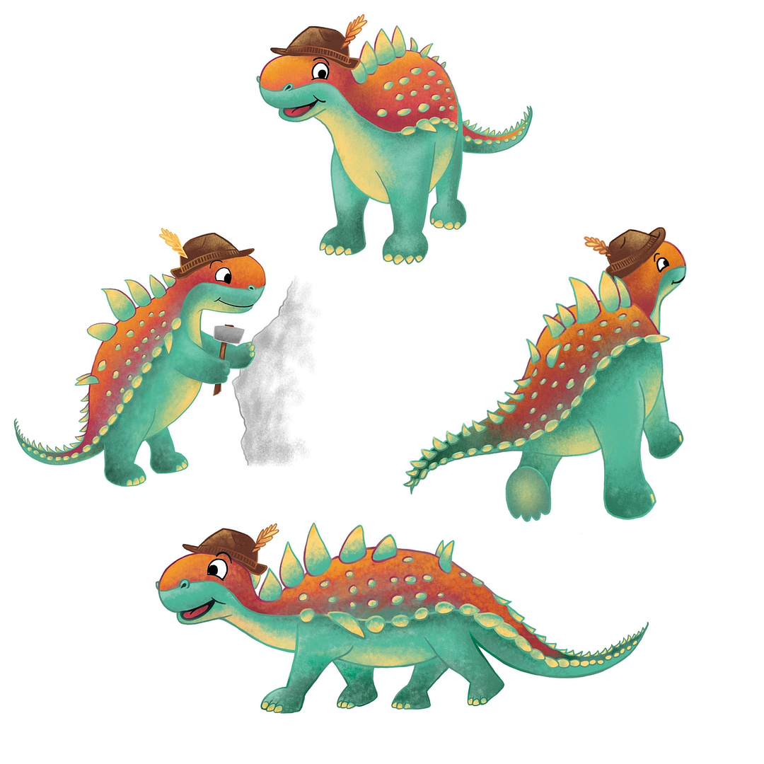 digitale Dino-Illustrationen