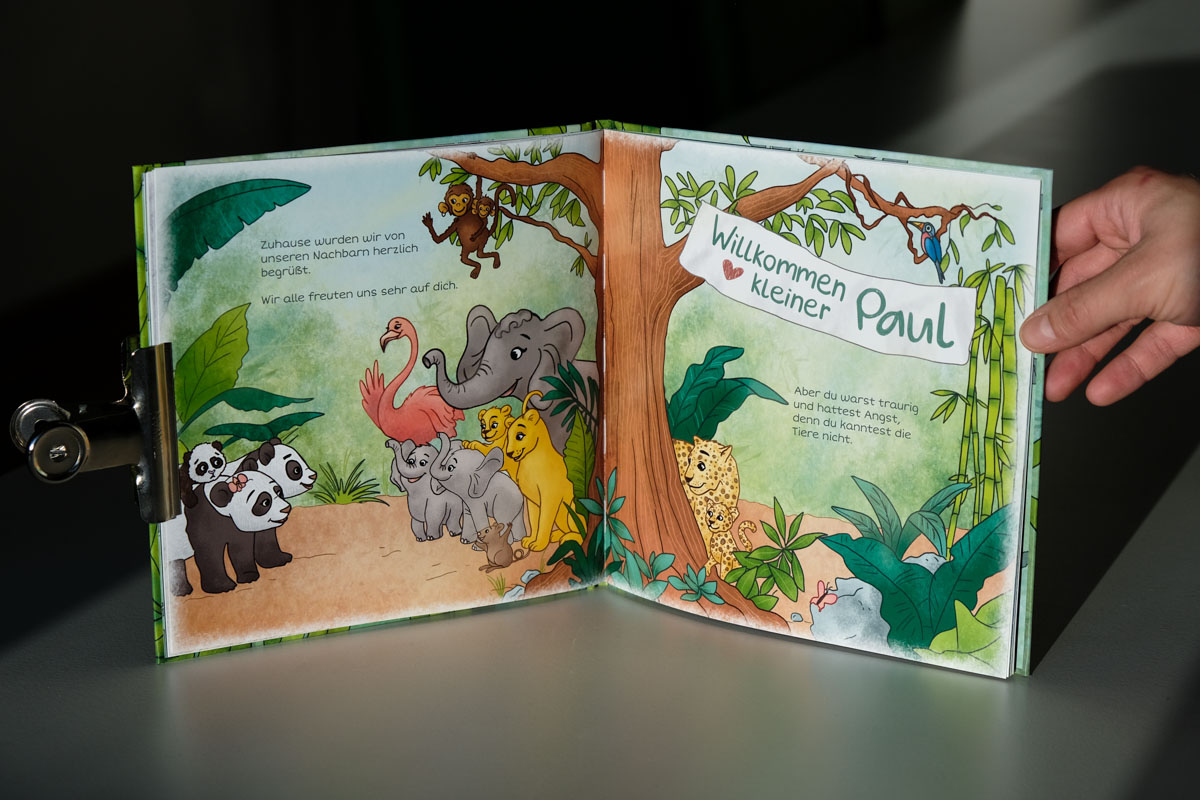 Dschungel Tiere Kinderbuch-Illustration, Paul der Panda | Children's book illustration
