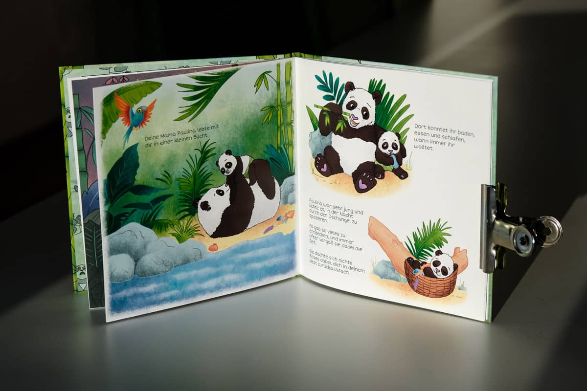 Panda-Mama mit Baby Illustration