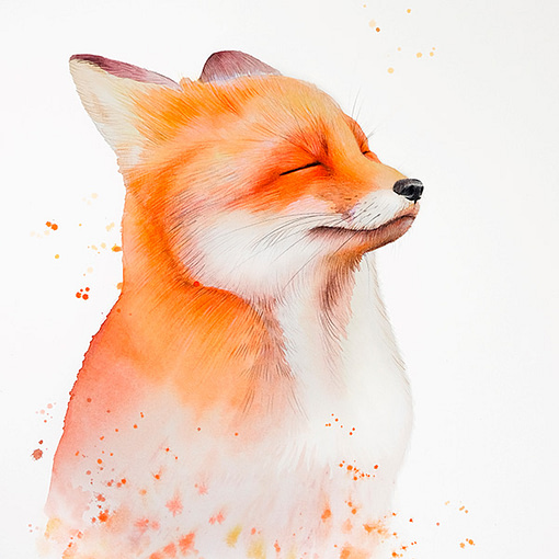 Fox Watercolour Portrait